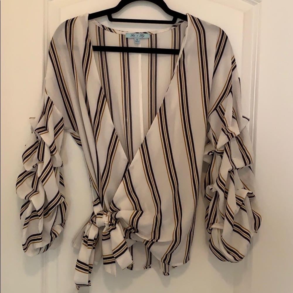 Ruffled wrap top
